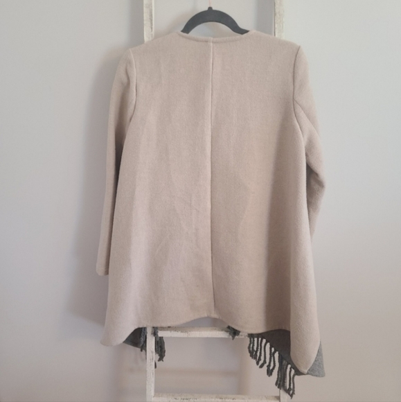 BB Dakota cardigan coat womens small wool blend colorblock fringe - Picture 5 of 5